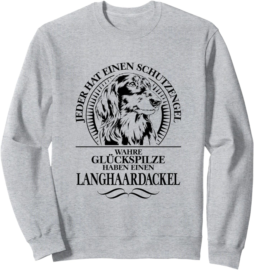 Langhaardackel Schutzengel Hund Hunde Hundespruch Sweatshirt