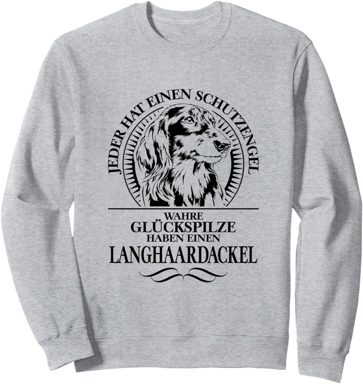 Langhaardackel Schutzengel Hund Hunde Hundespruch Sweatshirt