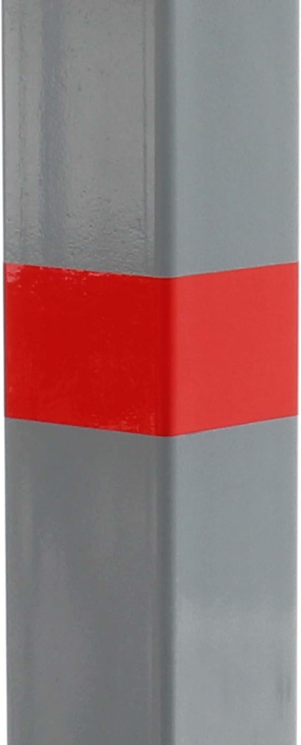 Wiltec Parkpfosten 700 x 160 x 110 mm, Parkplatzsperre klappbar eckig, Absperrpfosten aus Stahl, Par
