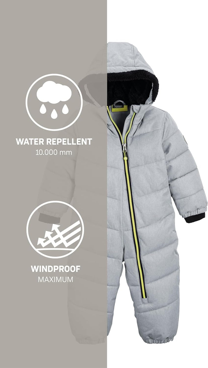 Killtec Unisex Kinder Karter Mini Overall In Daunenoptik Mit Kapuze 74-80 rauchblau, 74-80 rauchblau