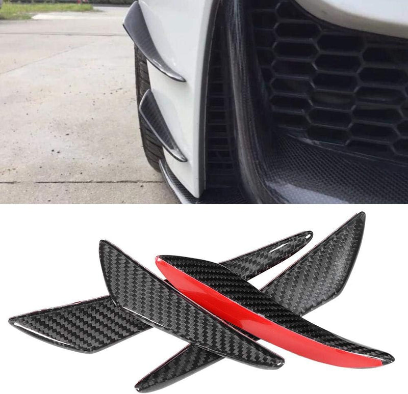 KIMISS Bumper Canards, 4 Teile/satz Universal Carbon Bumper Canards Lip Spoiler