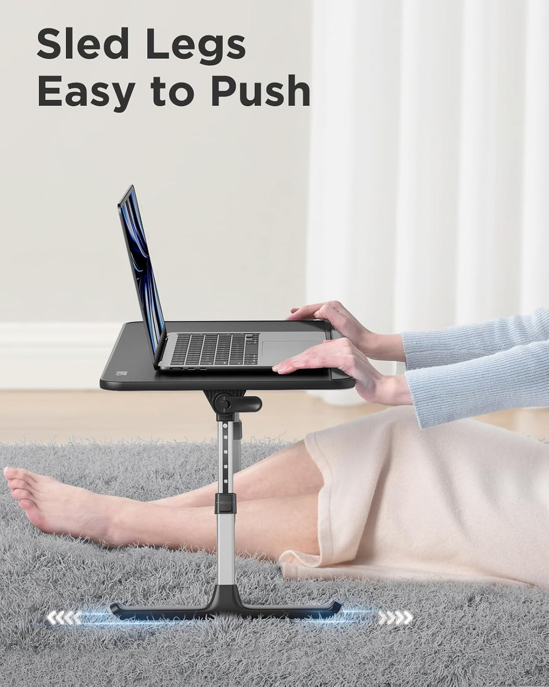 laptoptisch, SAIJI Betttisch, Dicker stabil Füsse, Höhenverstellbar und Winkelverstellbar, genügend