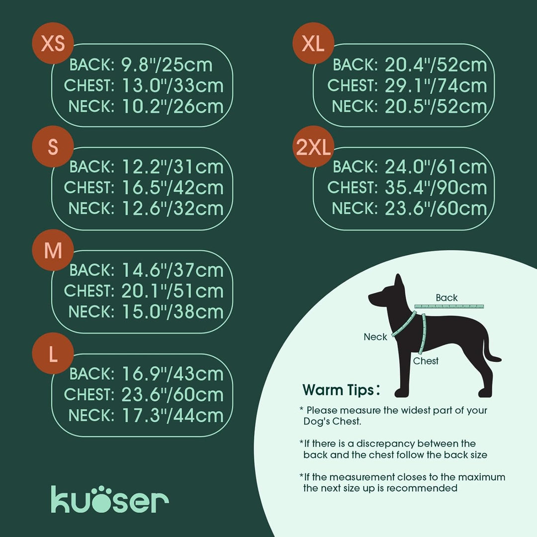 Kuoser Wasserdichter Hundemantel für Kleine Hunde - Wärmer, Winterfest Mit Geschirr, Moden Hundejack