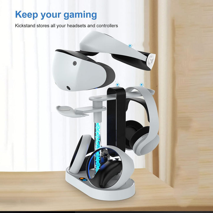 Topiky Magnetische Ladestation für VR2 Vontroller und für PS5-Konsole, RGB-USB-Schnellladestation mi