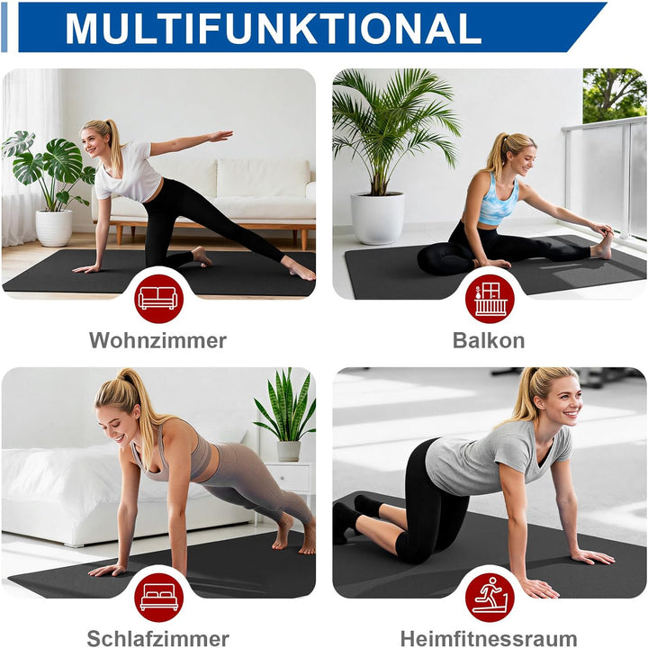 THAILE Yogamatte XXL - 183x91CM 6MM Dicke Rutschfeste TPE Gymnastikmatte, Doppelseitige Textur, Extr