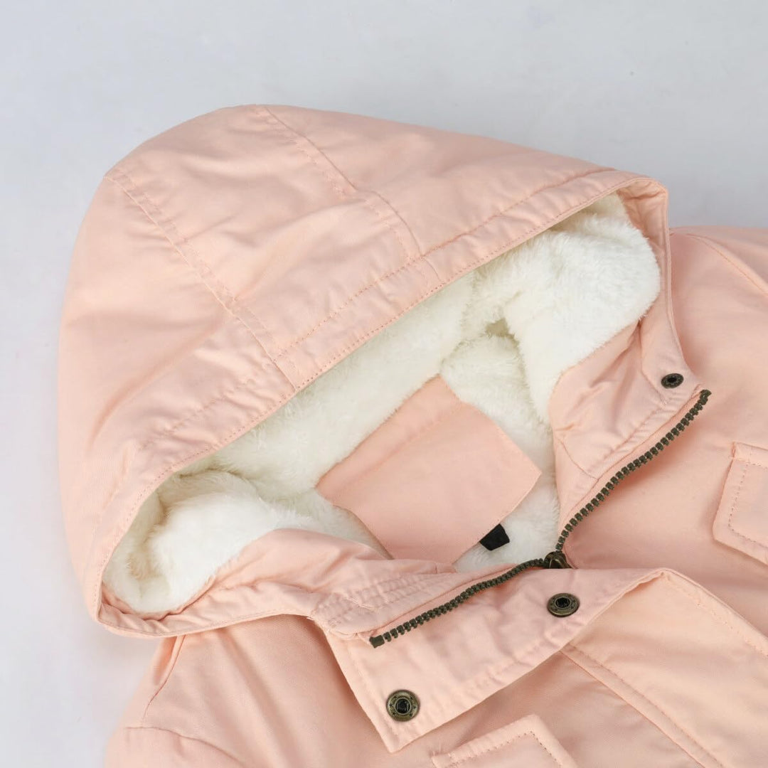YYNUDA Wintermantel Damen Warm Gefüttert Winter Parka Mittellang Winterjacke Winterparka mit Fellkap