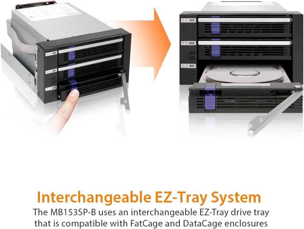 ICY DOCK FatCage MB153SP-B - 3-Bay SATA Hot Swap Backplane-Wechselrahmen für 2,5" und 3,5" Festplatt