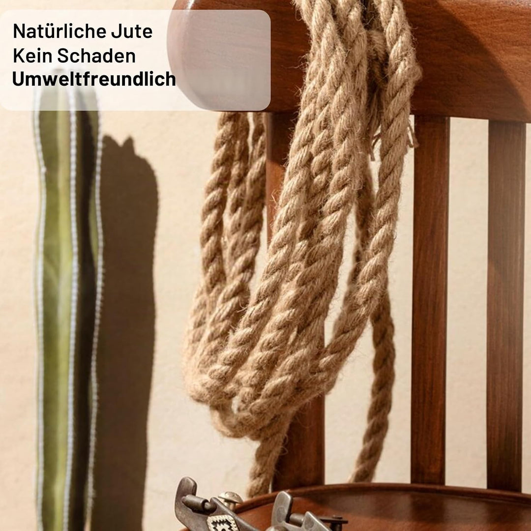 Juteschnur, Juteseil 8mm 20M Kordel Natur Hanfseil für Garten Schnur Paketschnur Pflanzen Kordel Bas