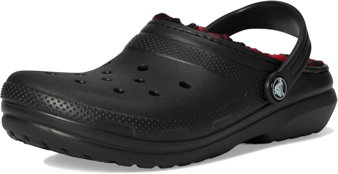 Crocs Classic Clog - Seasonal Graphic (Little Kid/Big Kid) 28 EU Buffalo Plaid Black Varsity Red 1,