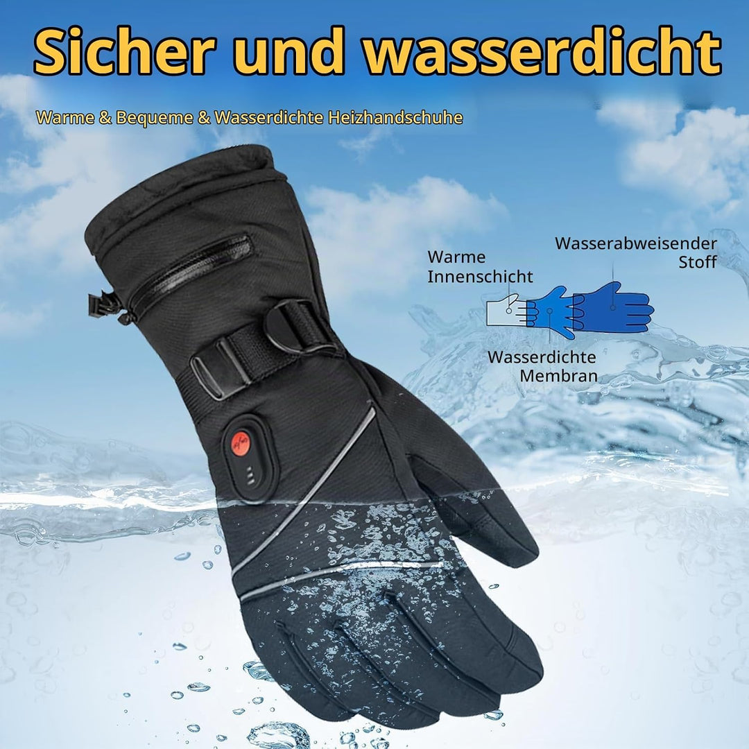 beheizbare Handschuhe—— 5000 mAh Beheizbare Motorradhandschuhe fur kifahren,Wandern,Radfahren,Motorr