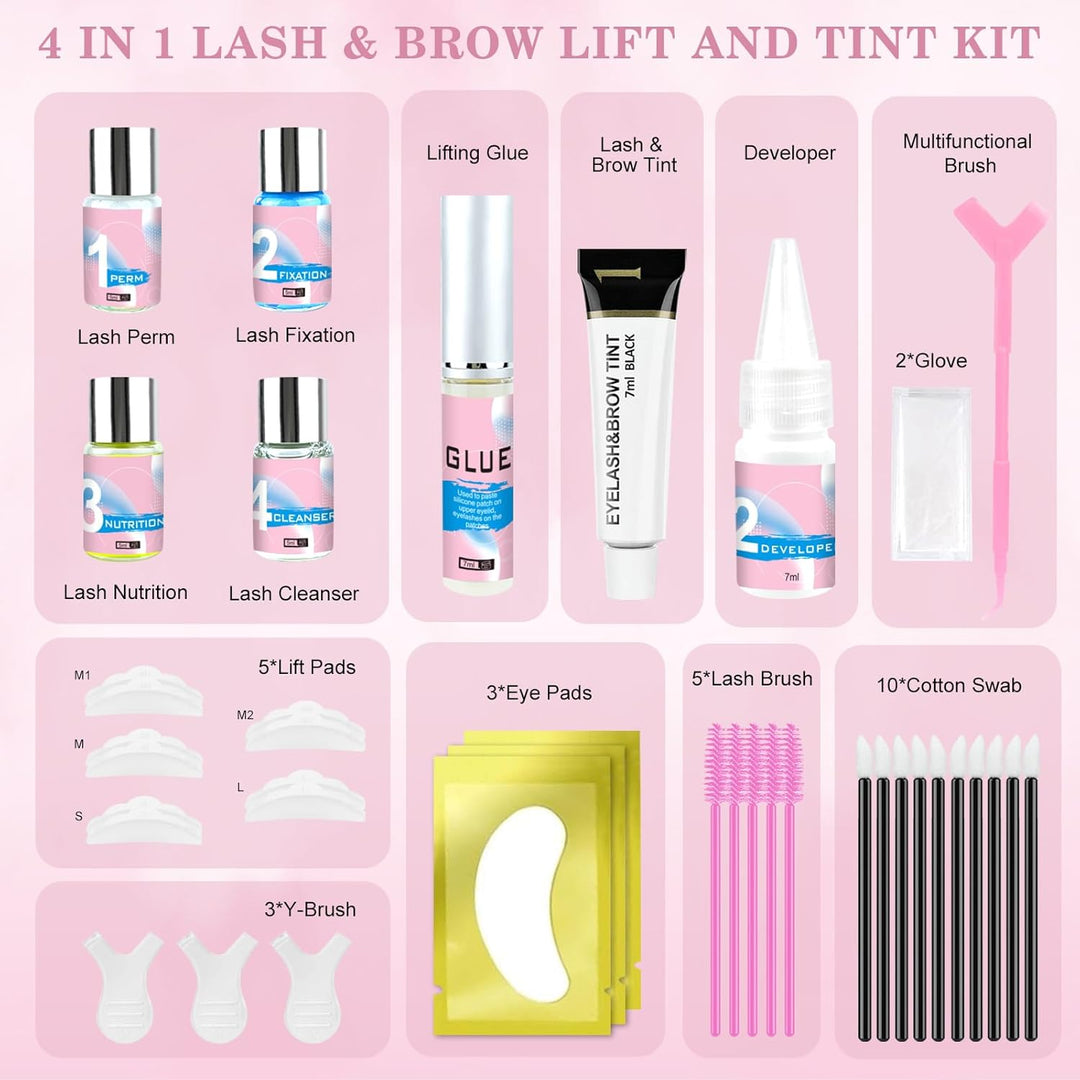 Wimpernlifting Set mit Schwarz, 2025 Lash lifting set mit Schwarz Professionell, Natürliche & Dicker