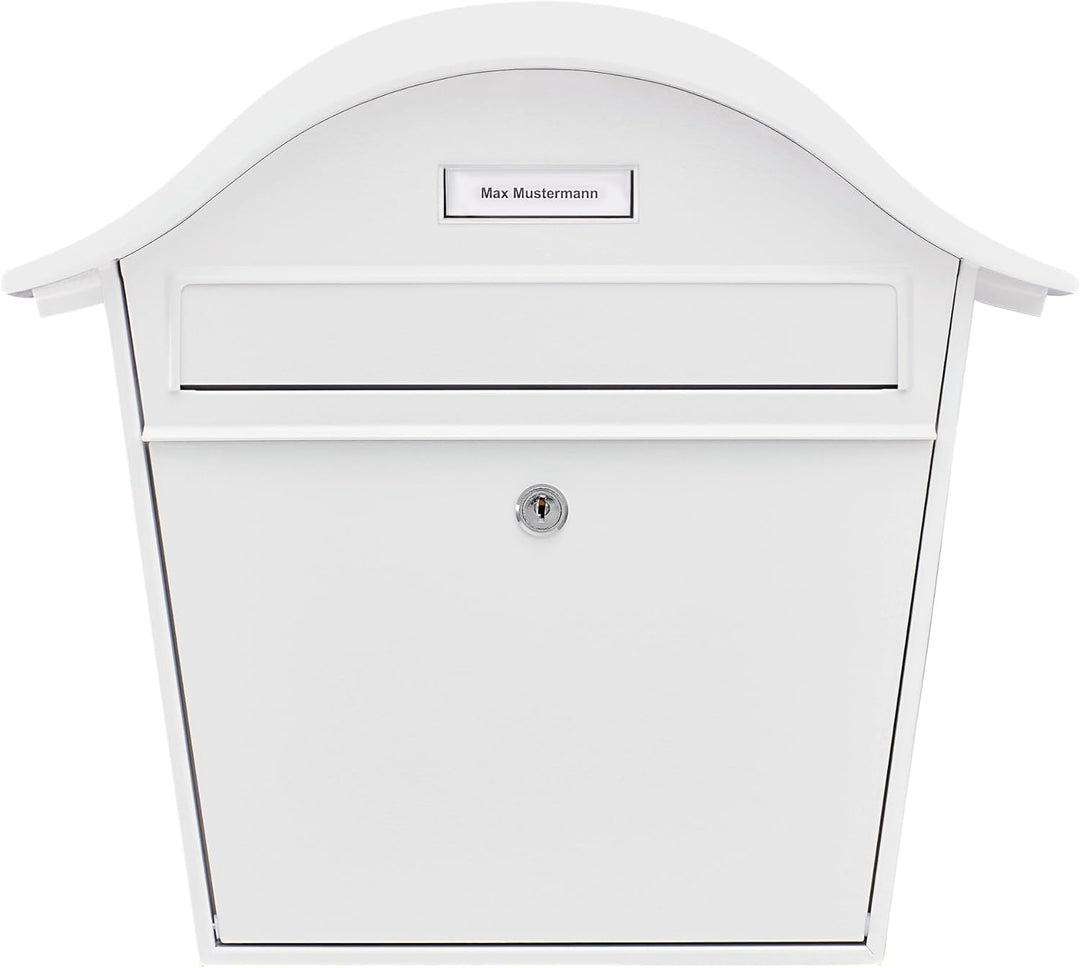 Burg Wächter Briefkasten, A5 Einwurf-Format, Verzinkt, Stahlblech, Holiday 5842 W, Weiss, Stahl Weis