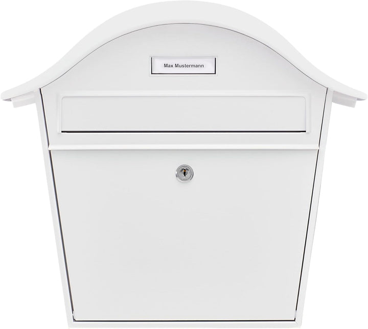 Burg Wächter Briefkasten, A5 Einwurf-Format, Verzinkt, Stahlblech, Holiday 5842 W, Weiss, Stahl Weis