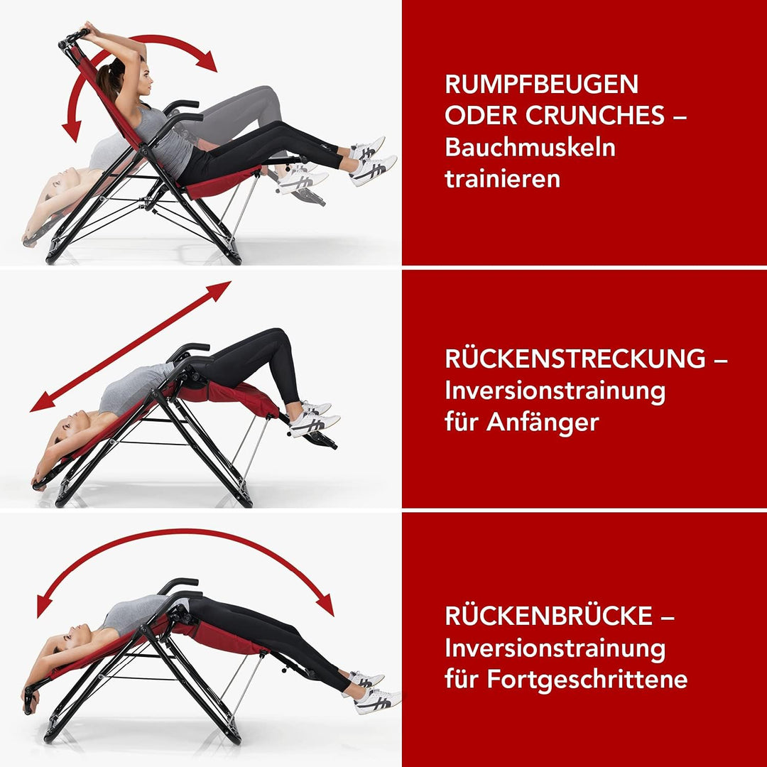 MAXXMEE Inversionstrainer Deluxe | Für jedes Alter, für jeden Fitness-Level | Zur Stärkung der Rücke