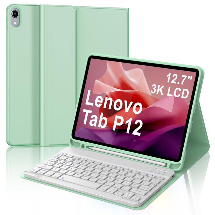 WINCHKING Tastatur Hülle für Lenovo Tab P12 12.7 Zoll 2023, Tastatur für Lenovo Tab P12 Tablet, 7 Fa