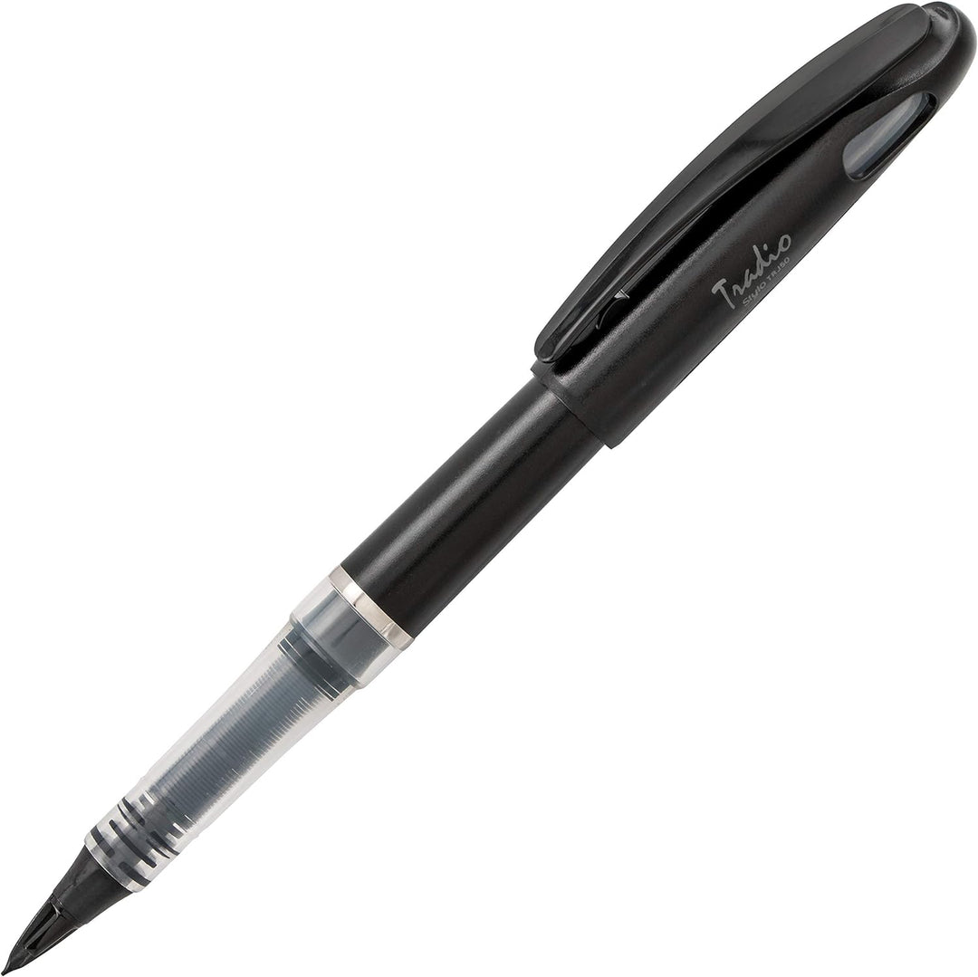Pentel Tradio Füllfederhalter, Schreibfarbe Schwarz, Schwarz, 12 Stück Korpus schwarz matt, Korpus s