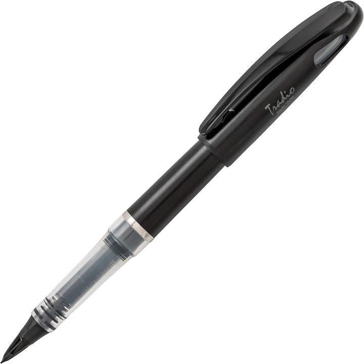 Pentel Tradio Füllfederhalter, Schreibfarbe Schwarz, Schwarz, 12 Stück Korpus schwarz matt, Korpus s