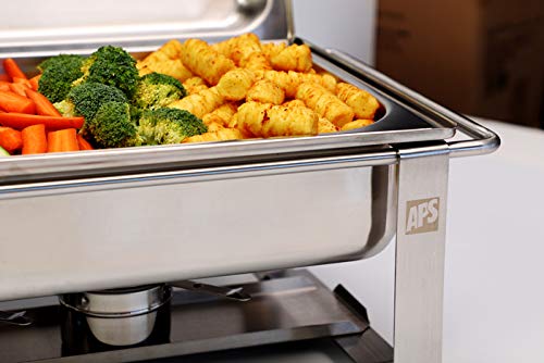 APS Chafing Dish „Caterer Pro“ - Premium Speisenwärmer, einem Wasserbecken, 2 Brennpastenbehälter un