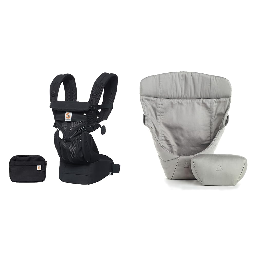 Ergobaby Babytrage für Neugeborene ab Geburt bis 20kg, 4in1 Omni 360 Cool Air Mesh Kindertrage Trage