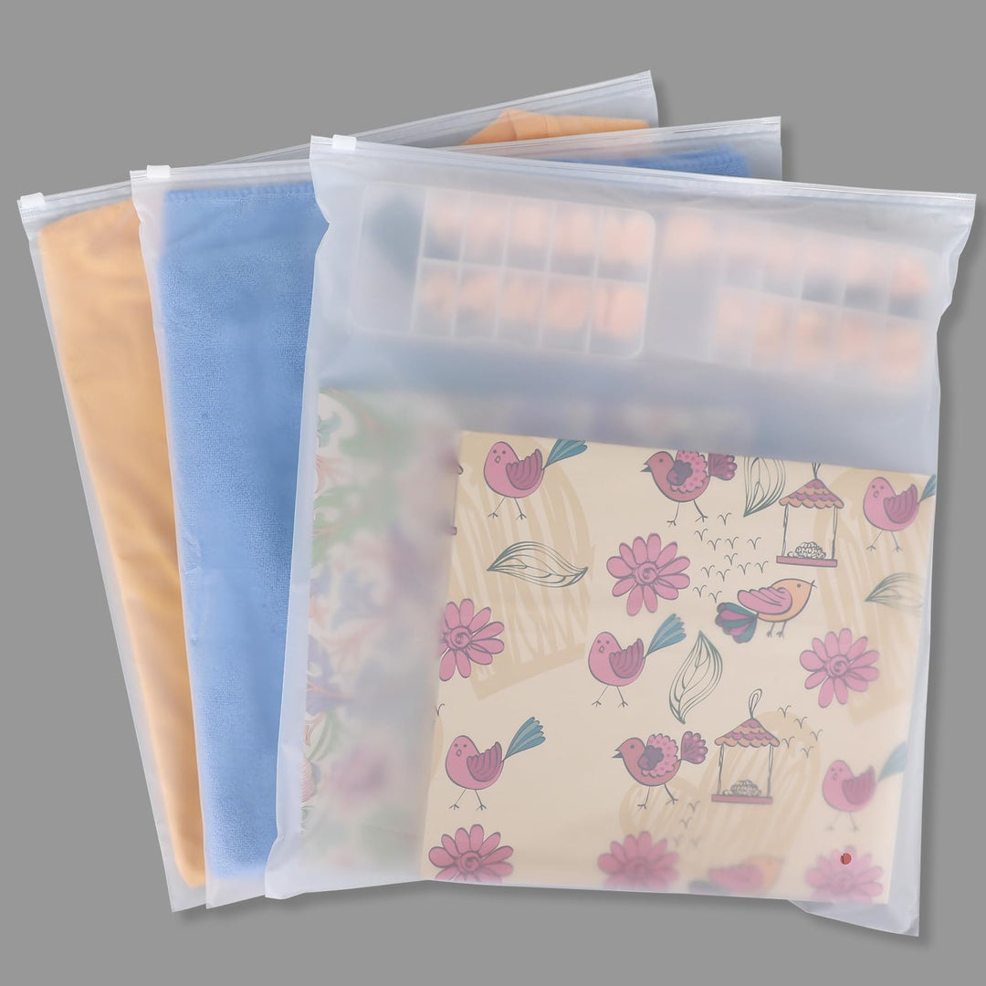 Zip Beutel Gross, 50 Stück 35 * 40cm Wiederverschliessbare Beutel für Kleidung, Gefrostetem Reisebeu