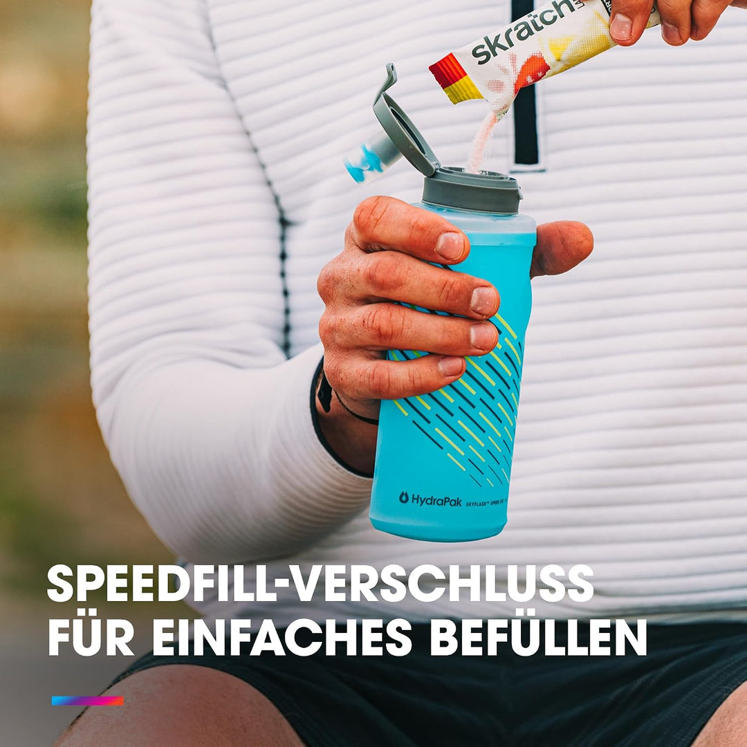 Hydrapak Skyflask Speed (350 mL) Faltbare Wasserflasche, Weiche Flasche mit ein Daumengriff, Auslauf