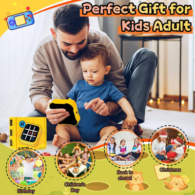 Tic Tac Toe Spiel, Tragbare 3-In-1-Puzzlespielkonsole, Tragbare Reisespiele für Bildung und Gedächtn