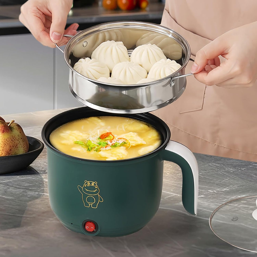 Elektrischer Hot Pot Mit Dampfgarer, Elektrische Hot Pot 1.5l, Tragbare Mini Antihaft Multikocher, S