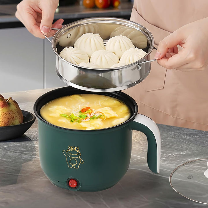 Elektrischer Hot Pot Mit Dampfgarer, Elektrische Hot Pot 1.5l, Tragbare Mini Antihaft Multikocher, S