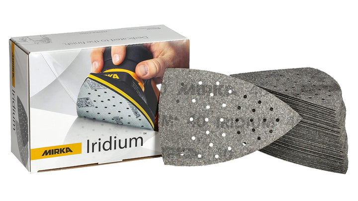 Mirka Iridium Schleifdreieck Premium-Schleifpapier 100x152x152mm 36-Loch Klett Korn 40, 50 Stk/Zum S