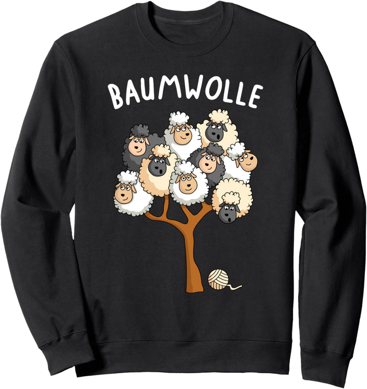 Schafe Landwirt Bauer Comic Cartoon Schafwolle Baumwolle Sweatshirt