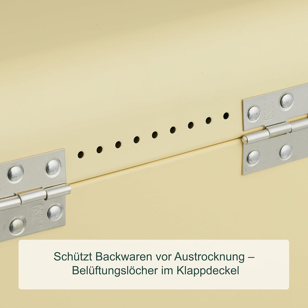 Relaxdays Brotkasten, Brotbox mit Deckel & Griff, HBT: 16,5x30x19 cm, Brot aufbewahren, Brotkiste Re