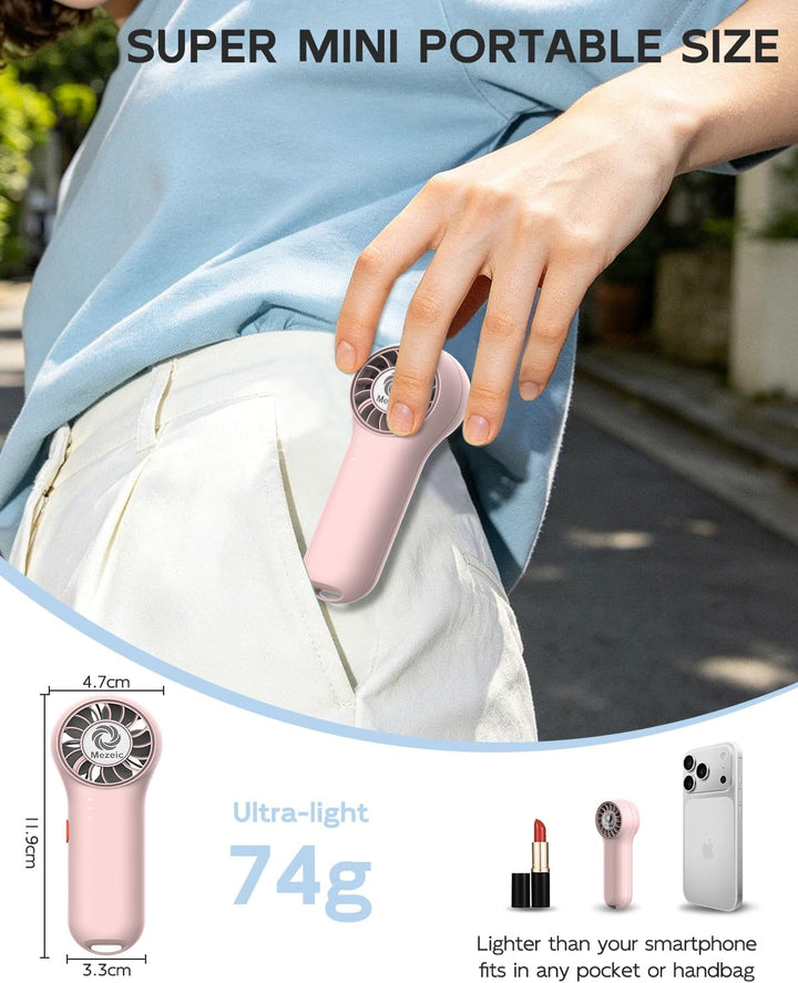 Mini Handventilator, Tragbarer Taschenventilator mit Umhängeband Ultraleichte Wiederaufladbare Venti
