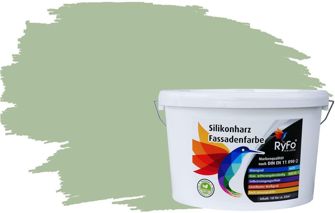 RyFo Colors Silikonharz Fassadenfarbe Lotuseffekt Trend Oase 10l - bunte Fassadenfarbe, weitere Grün