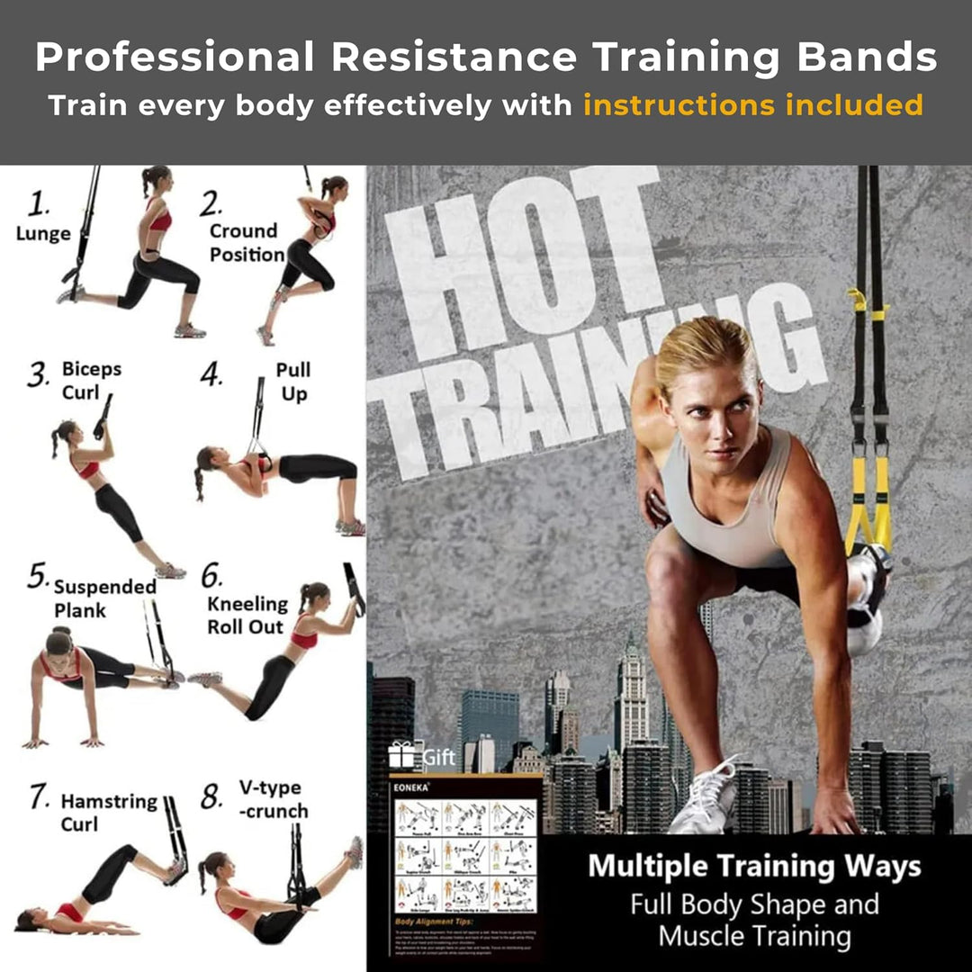 Schlingentrainer Set für Zuhause & Outdoor | Komplettes Suspension Training System mit Türanker, Ver