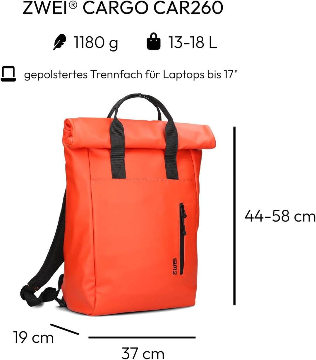 Zwei Unisex Cargo Car260 Koralle Rucksack, Korallenrot, Einheitsgrösse, Korallenrot