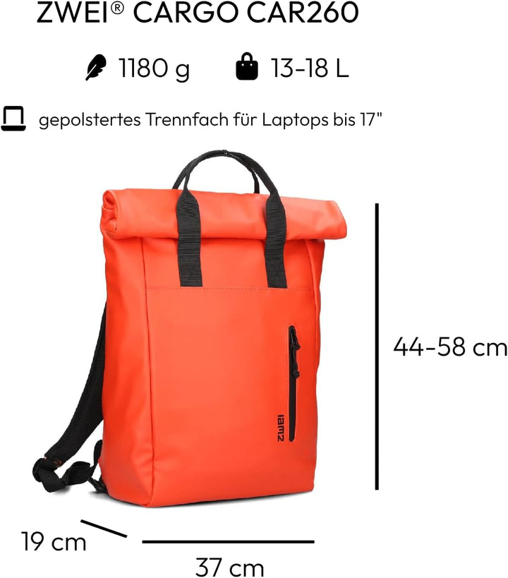 Zwei Unisex Cargo Car260 Koralle Rucksack, Korallenrot, Einheitsgrösse, Korallenrot