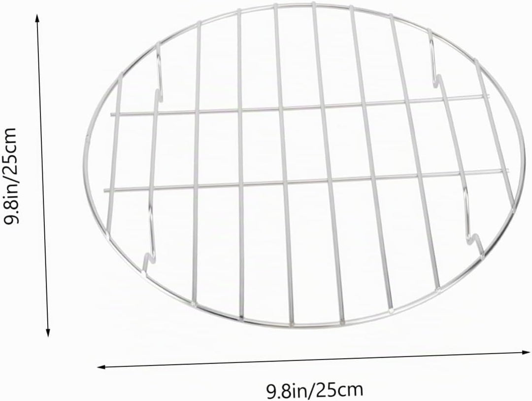 Grillrost Rund 25cm aus Edelstahl Feine Verarbeitung Gitterabstand für Kleine Lebensmittel für Mikro