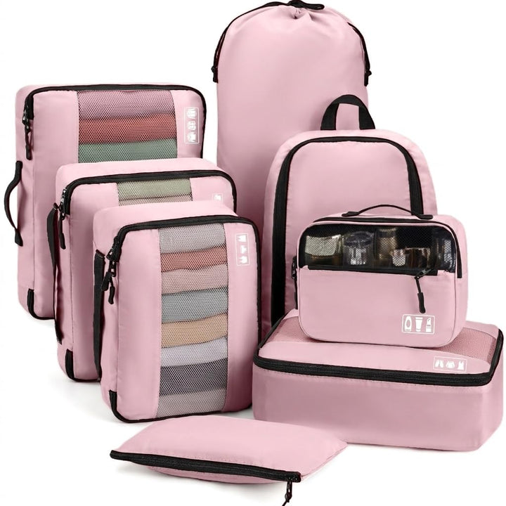 MURISE Koffer Organizer 8 Stück, Packing Cubes für Urlaub und Reisen, Packwürfel Packtaschen für Kof