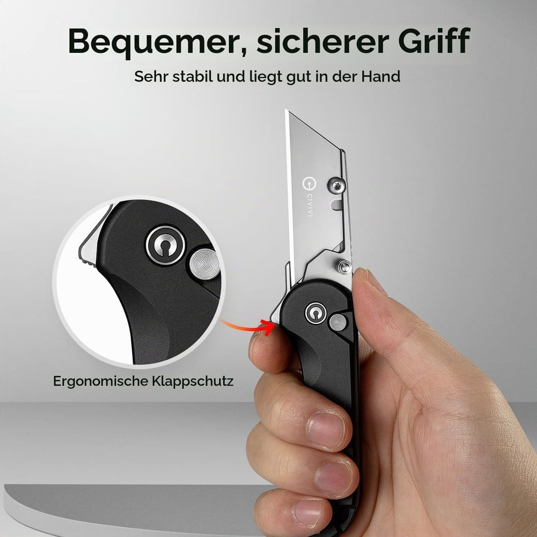 CIVIVI Cutter Messer, Elementum Faltbares Universalmesser mit 3 austauschbaren klingen C23039B-1 Sch