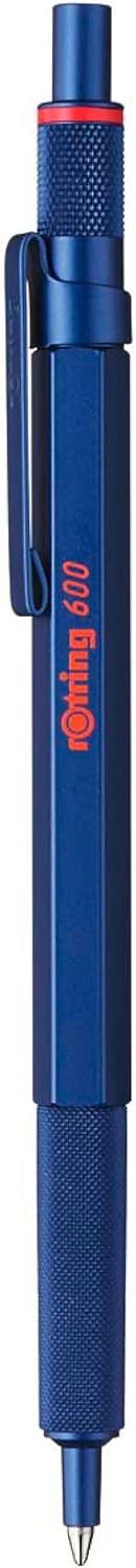 rOtring 600 Kugelschreiber | mittlere Spitze | Schwarze Tinte | Blauer Schaft | nachfüllbar, Blau