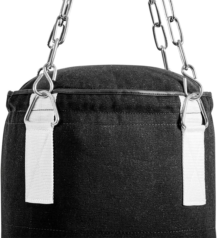 Bad Company Boxsack inkl. Heavy Duty Stahlkette I Canvas Punching Bag mit PVC-Target, gefüllt/ungefü