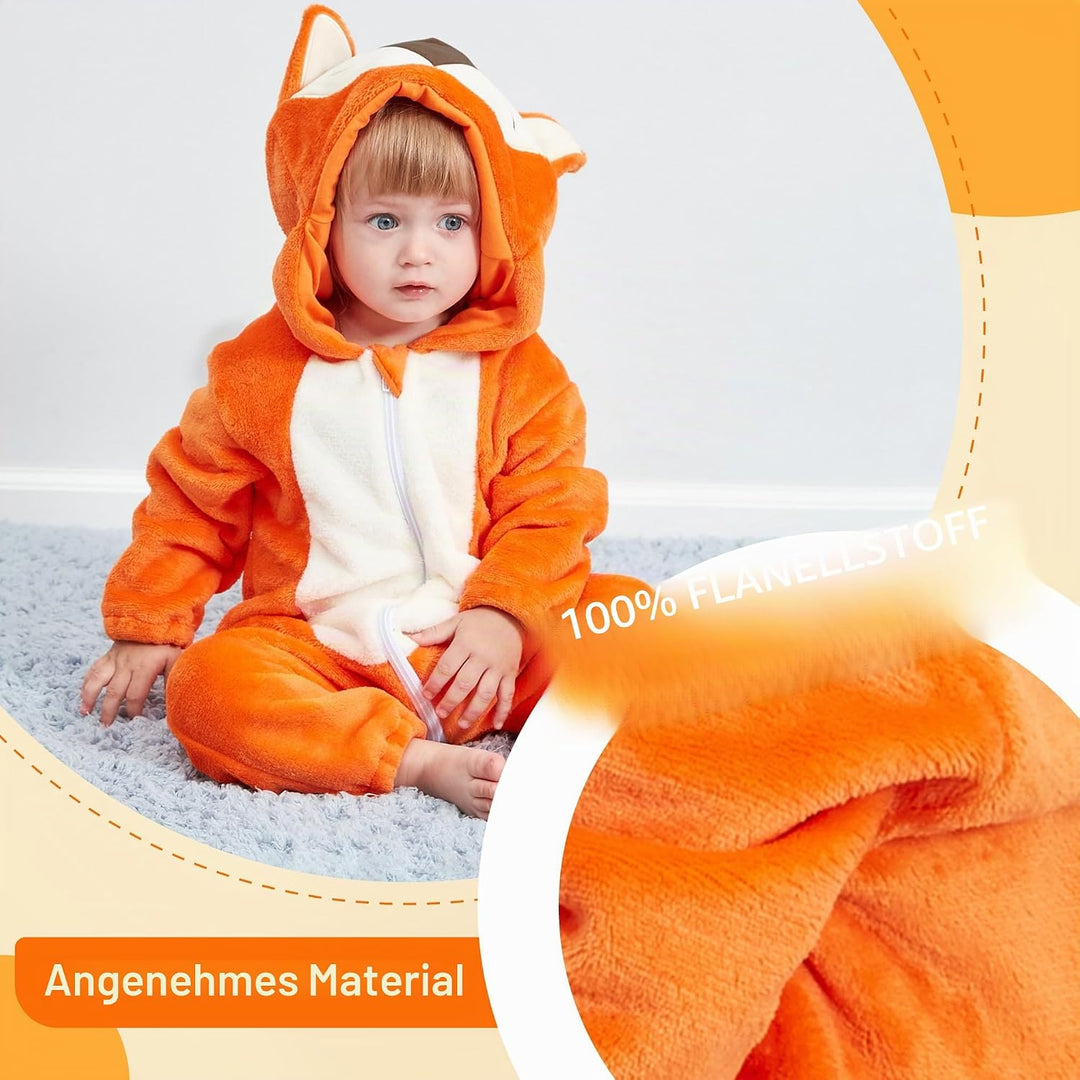 Unisex Winter-Overall mit Kapuze für Babys 2-36 Monate 2-5 Monate Fuchs, 2-5 Monate Fuchs