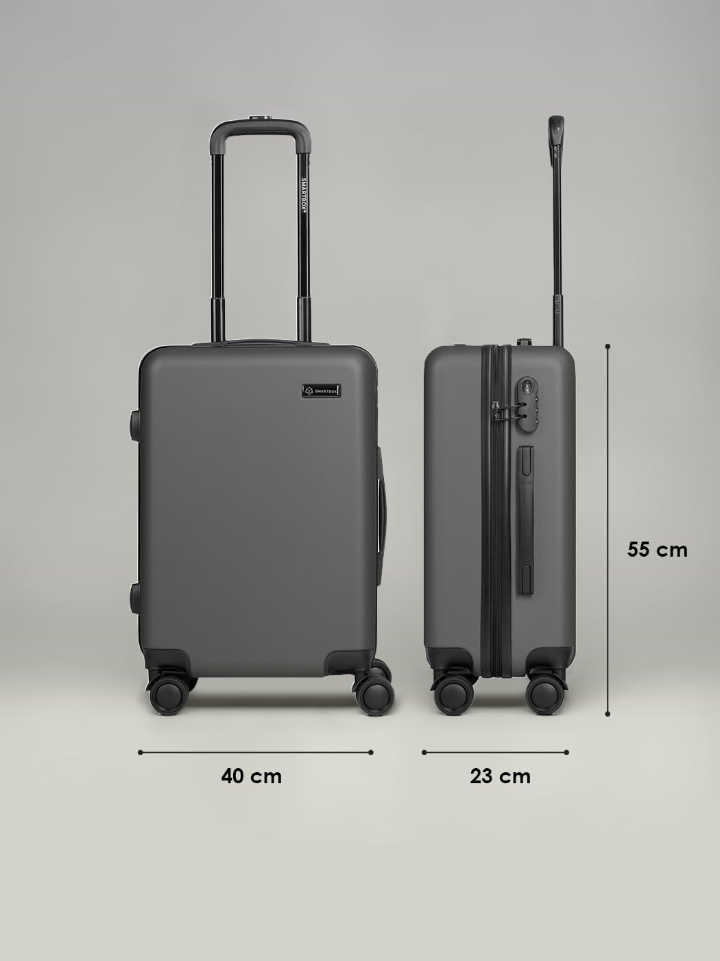 SMARTBOX Hartschalen-Kabinenkoffer 55x40x23 cm ABS 4-Doppelrollen | Edition 05, Volumen 41 L, Zahlen