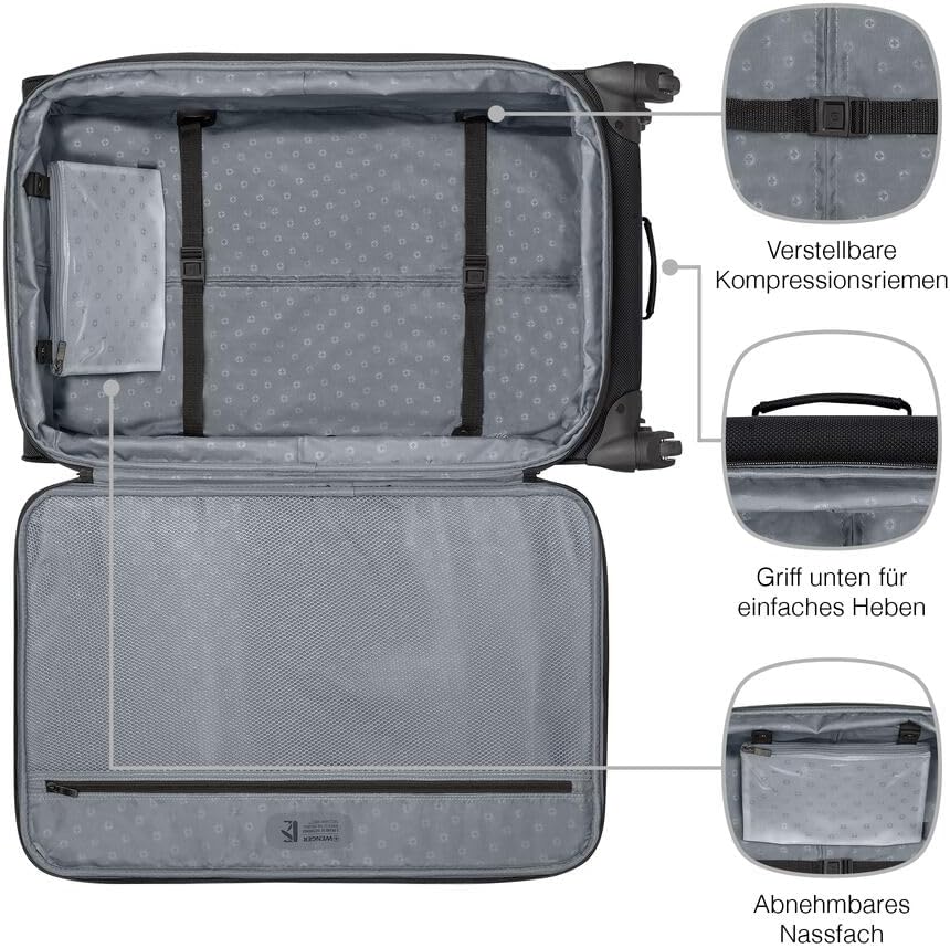 WENGER Sion Large Weichschalenkoffer mit 4 Rollen, Trolley, Gross, 114 (126) l, Erweiterbar, Damen H