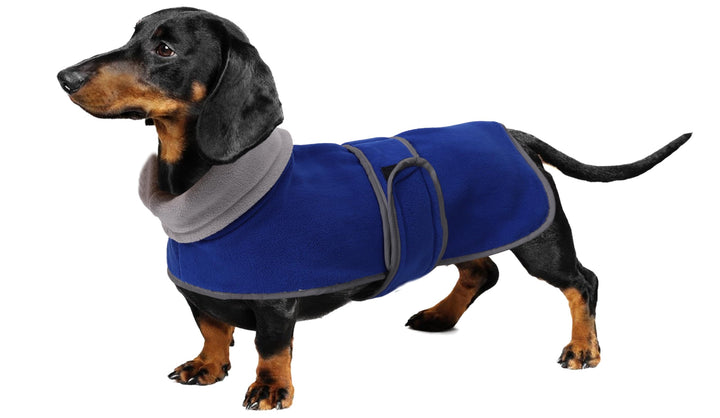 Geyecete -Gemütlich Polarfleece Winter hundemantel fur Dackel,Miniatur Dackel Fleece hundepullover,H