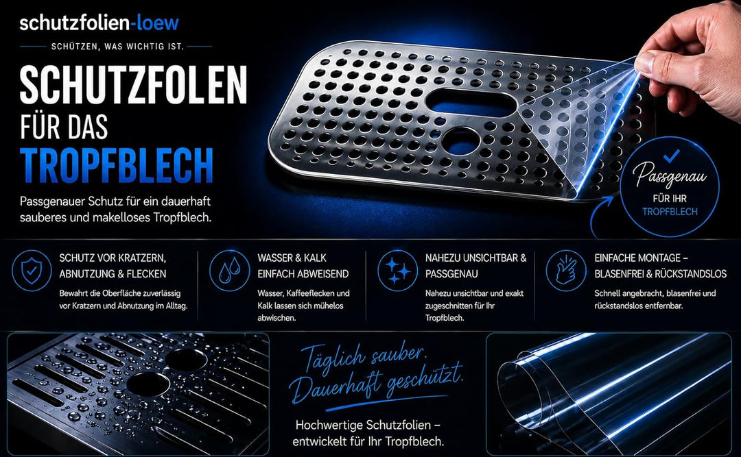 3 x Schutzfolie für Tchibo Esperto2 Milk - Tassenablage - Tropfblech - Abtropfblech - (NICHT für Esp