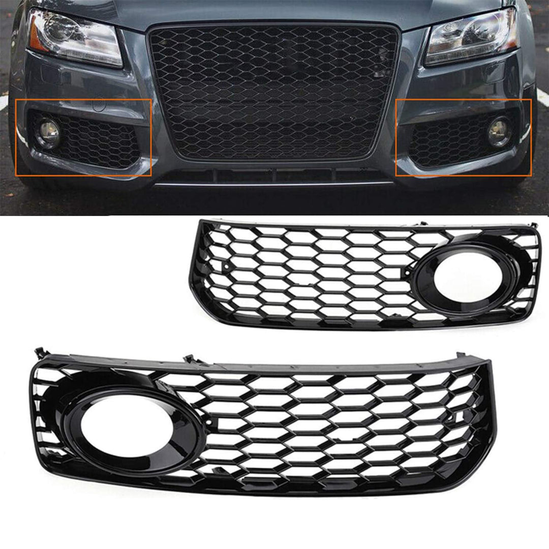 GSRECY Links Rechts Schwarz Nebelscheinwerfer Stossstangengrillabdeckung Für S5 B8 Coupe A5 S-Line 2
