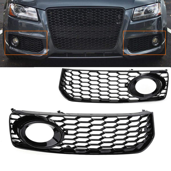 GSRECY Links Rechts Schwarz Nebelscheinwerfer Stossstangengrillabdeckung Für S5 B8 Coupe A5 S-Line 2