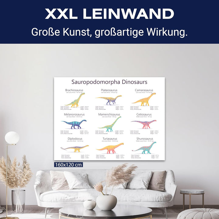 wandmotiv24 Leinwandbild Tiere, Dinosaurier, Querformat M0690 40L x 30B cm Leinwandbild Tiere, Dinos