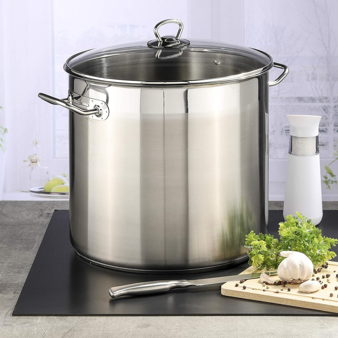 Haushalt International Universaltopf mit Glasdeckel (15l & 28cm Durchmesser) - 15 Liter Edelstahl To